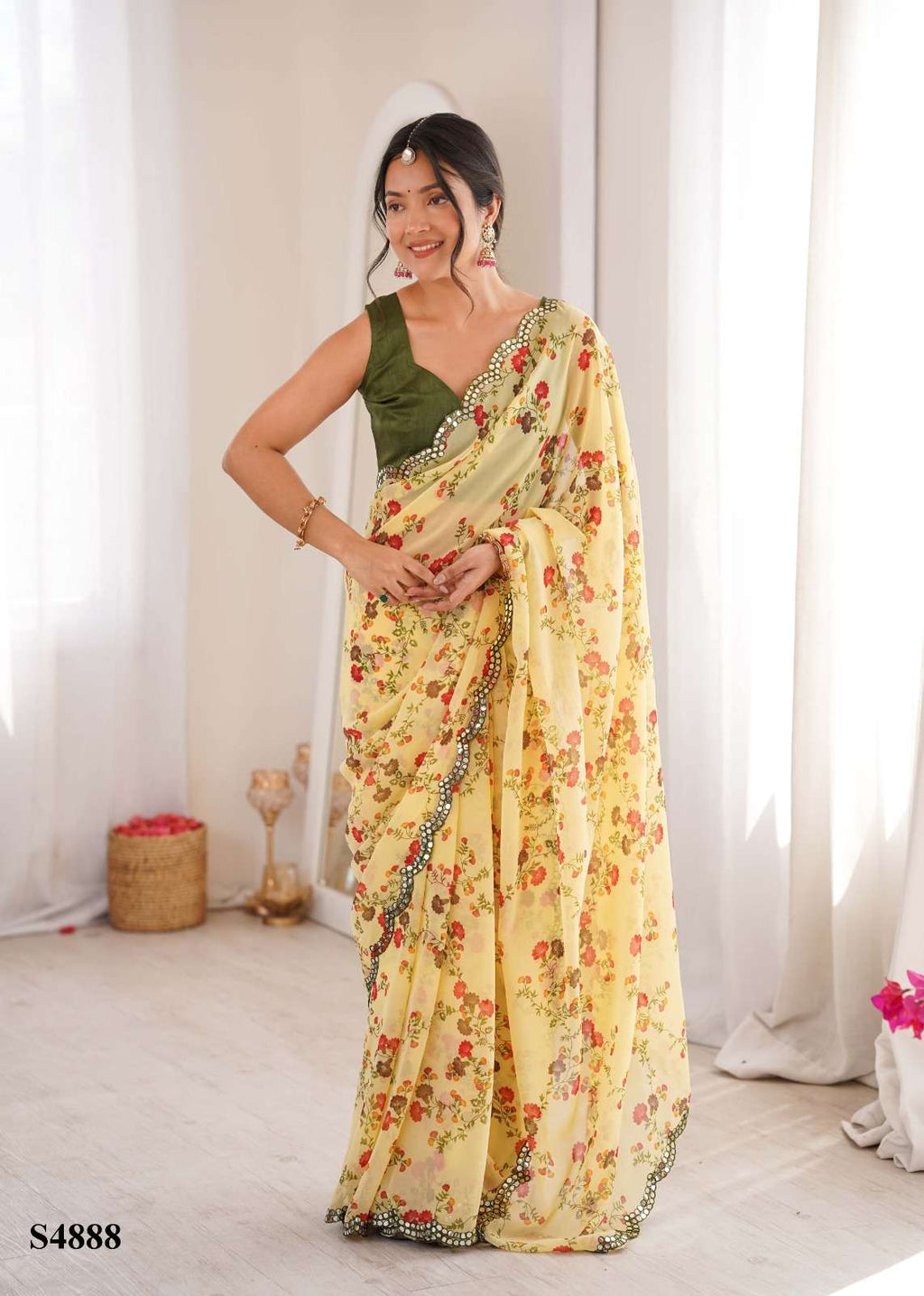 Mahotsav Aamani Georgette Printed Saree