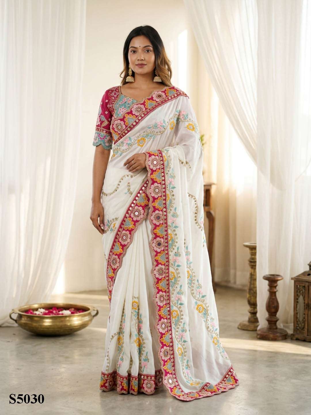Mahotsav Disha Rangoli Silk Embroidery Saree Collection