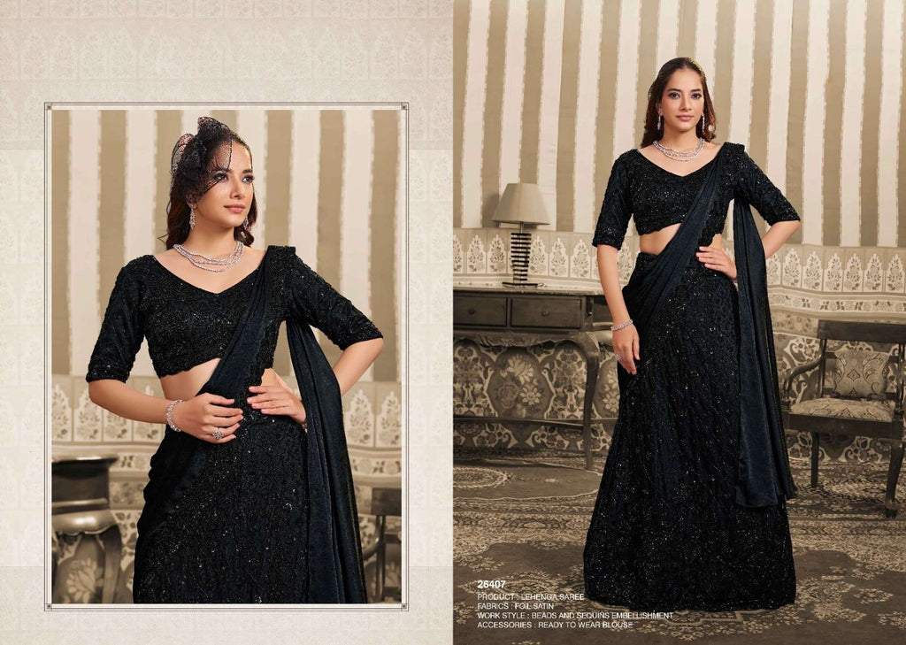 Mahotsav Mohmanthan 26400 Stella Foil Satin Embroidery Saree