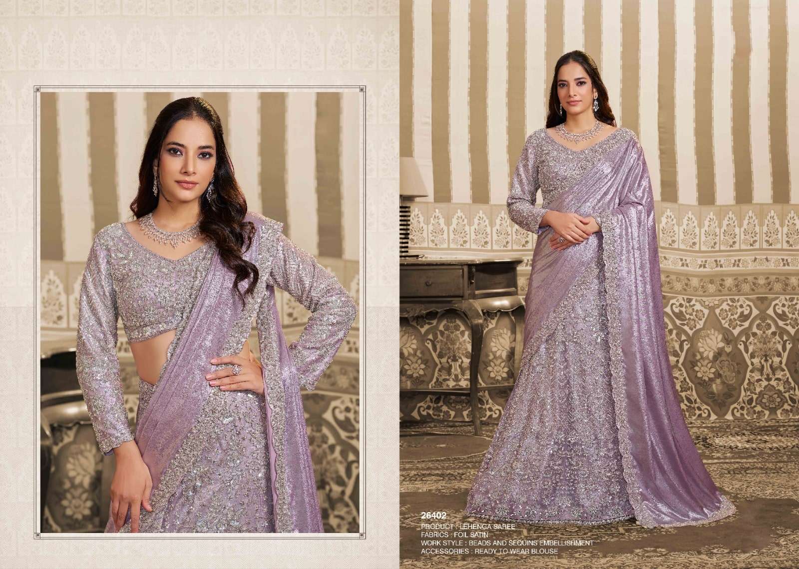 Mahotsav Mohmanthan 26400 Stella Foil Satin Embroidery Saree