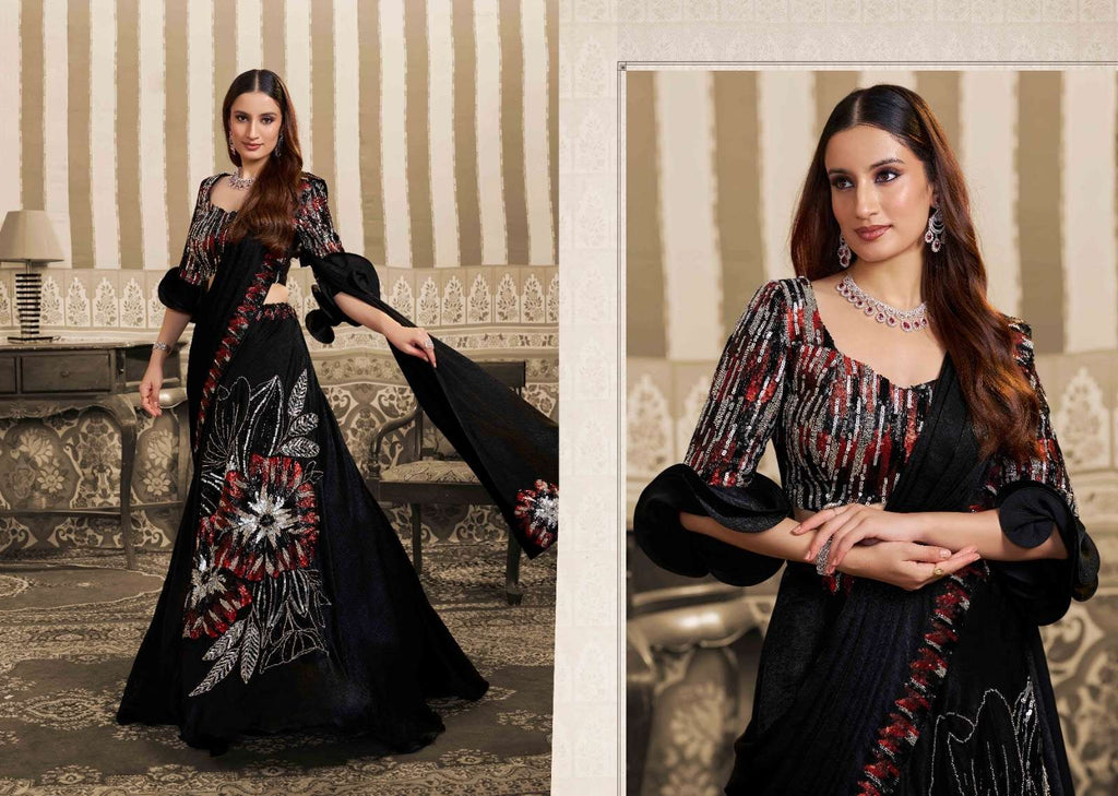 Mahotsav Mohmanthan 26400 Stella Foil Satin Embroidery Saree