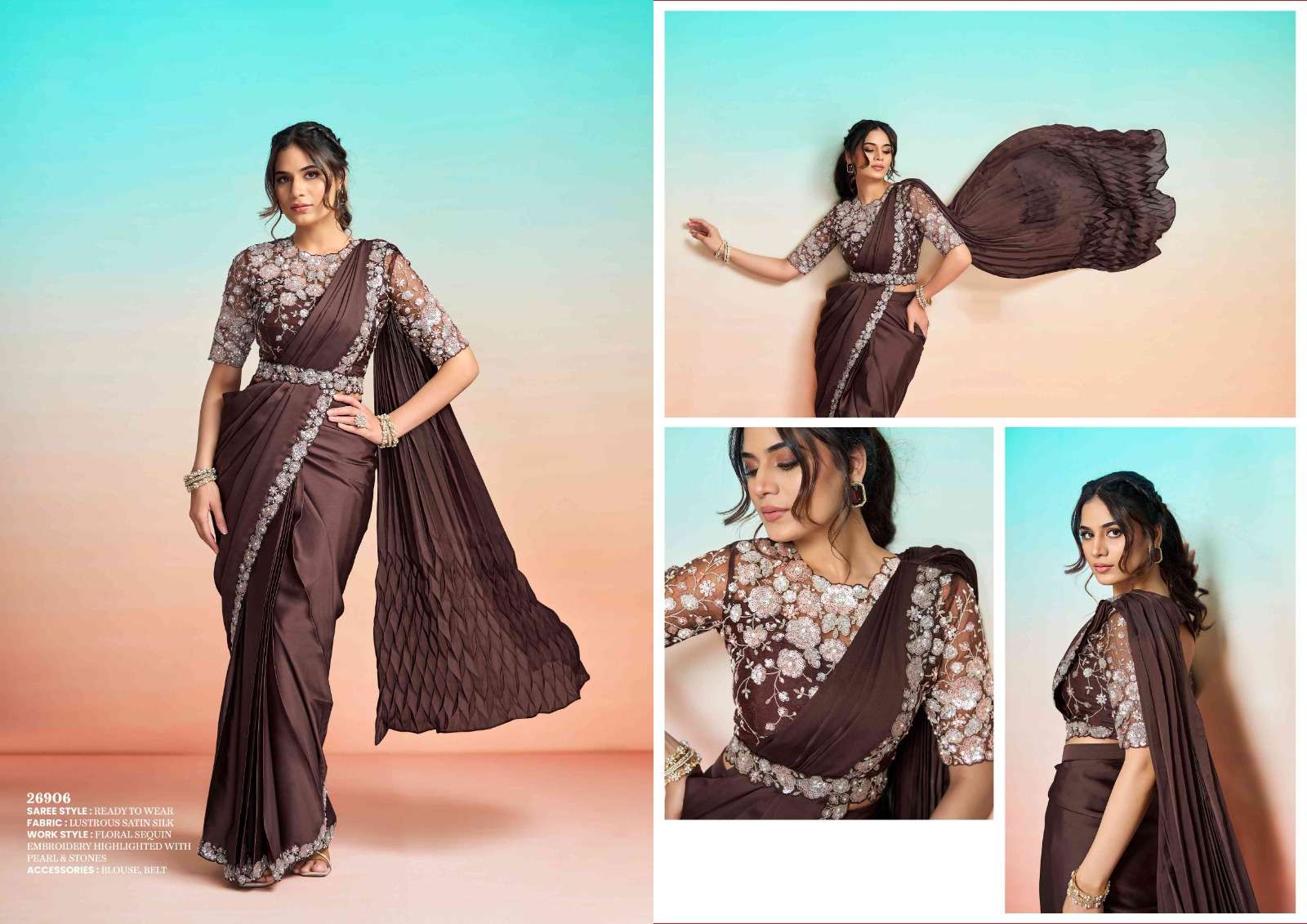 Mahotsav Mohmanthan Satin Silk Embroidered Saree