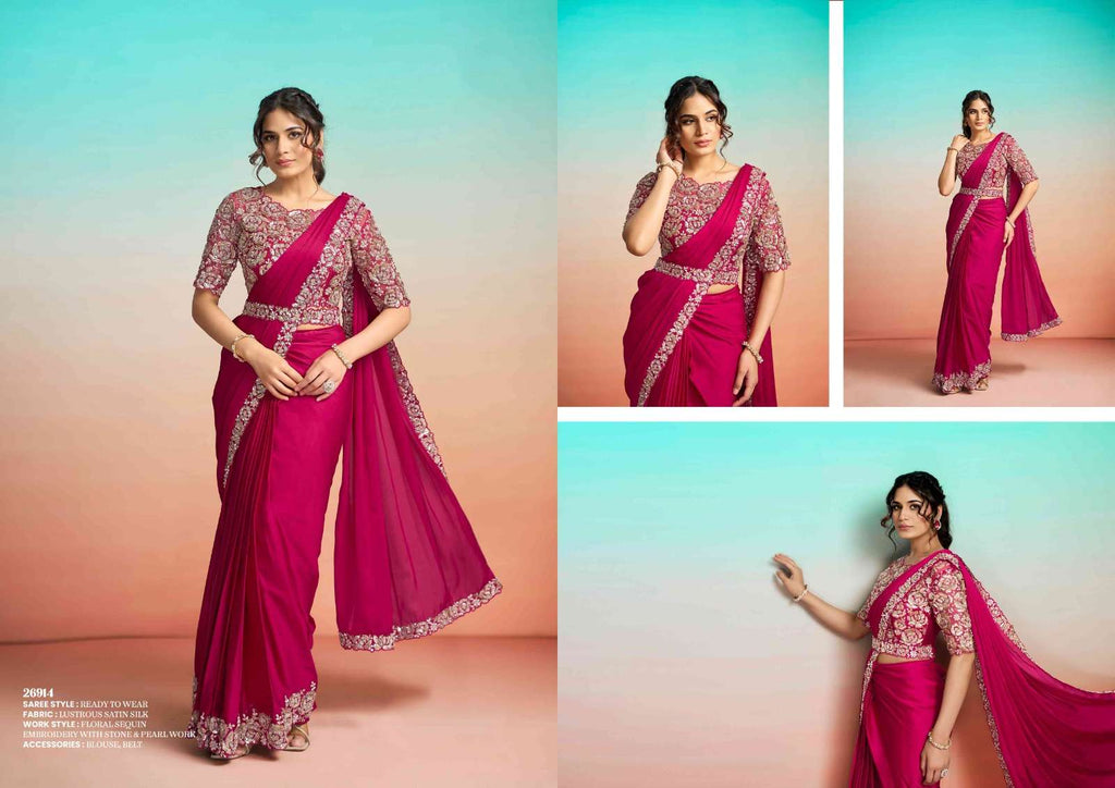 Mahotsav Mohmanthan Satin Silk Embroidered Saree