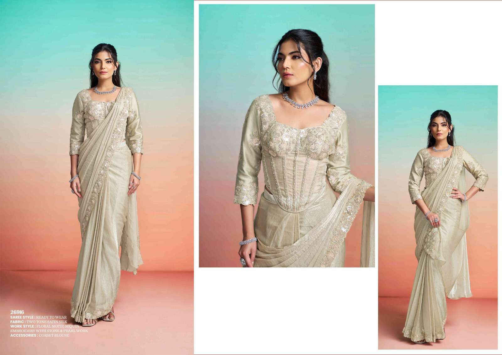 Mahotsav Mohmanthan Satin Silk Embroidered Saree