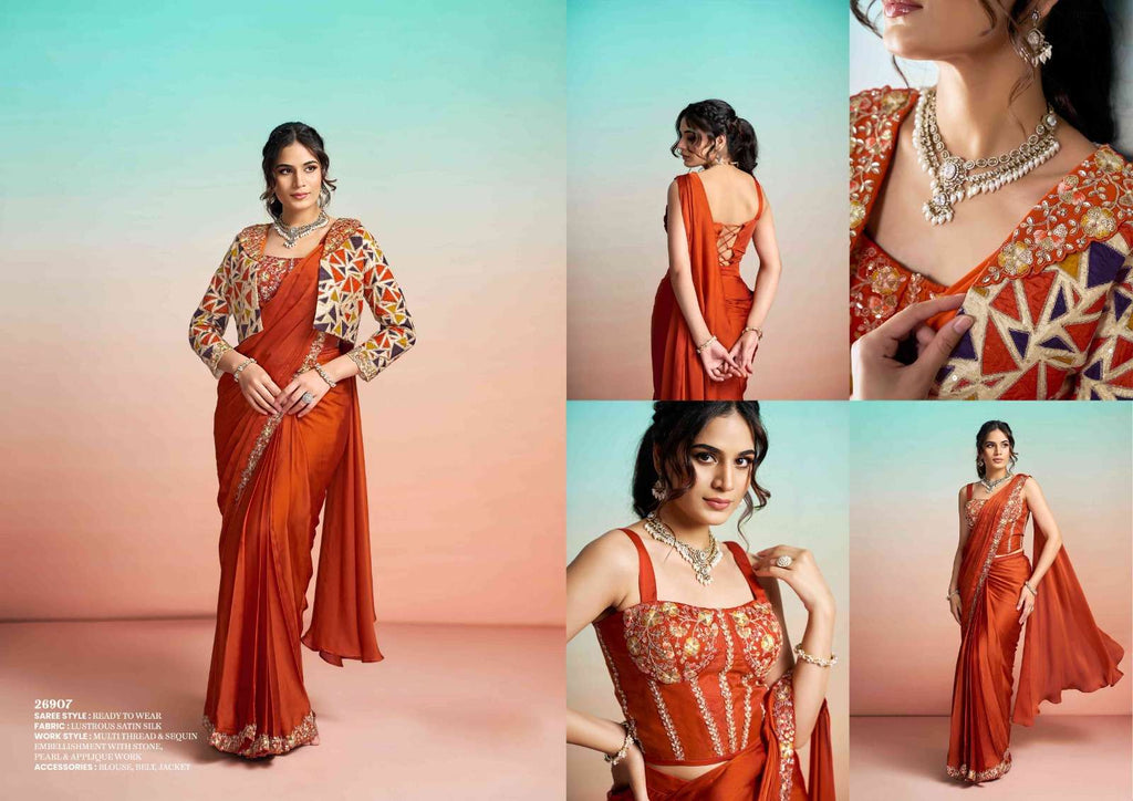 Mahotsav Mohmanthan Satin Silk Embroidered Saree