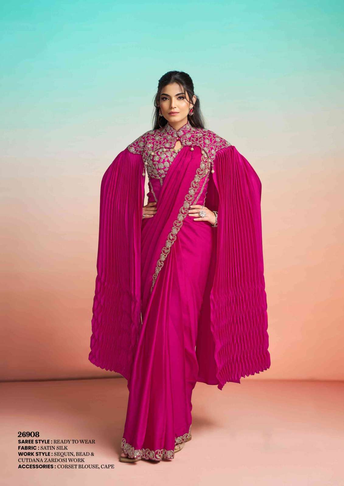 Mahotsav Mohmanthan Satin Silk Embroidered Saree