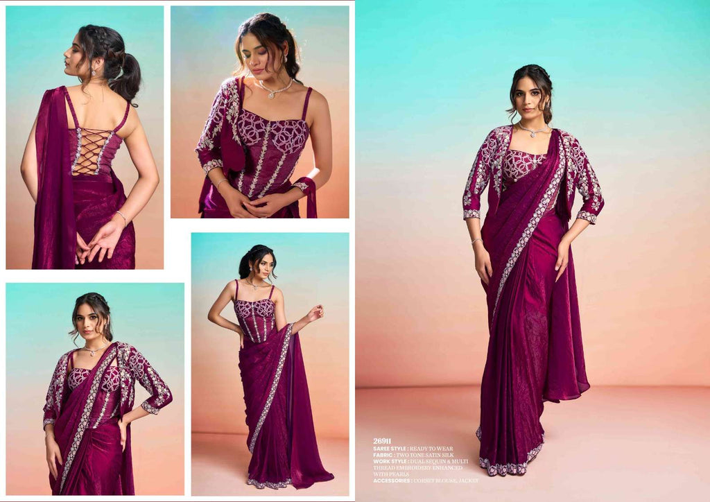 Mahotsav Mohmanthan Satin Silk Embroidered Saree