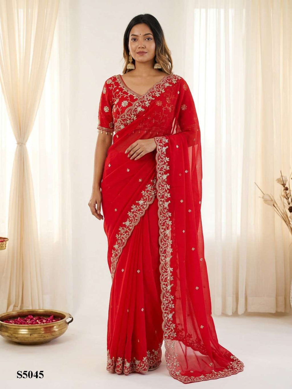 MAHOTSAV PRANAVI Satin Printed Saree with Satin Blouse