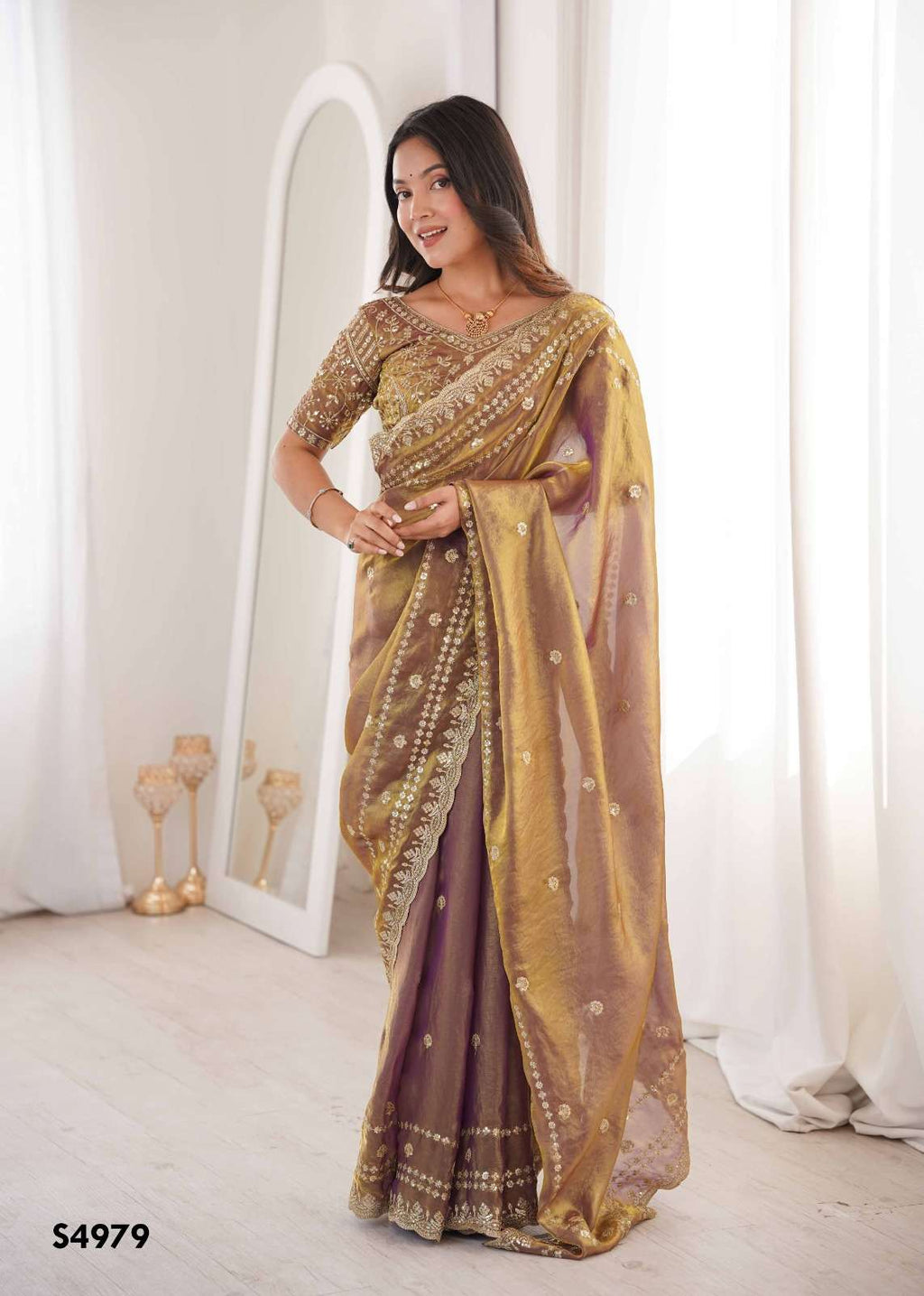 Mahotsav Ramya Fendy Satin Embroidery Premium Saree
