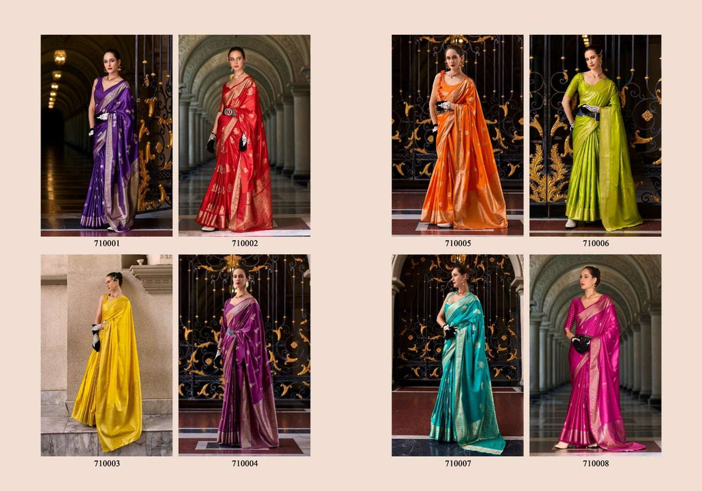 Rajpath Mungha Silk 71001 To 71008 Series Saree Collection
