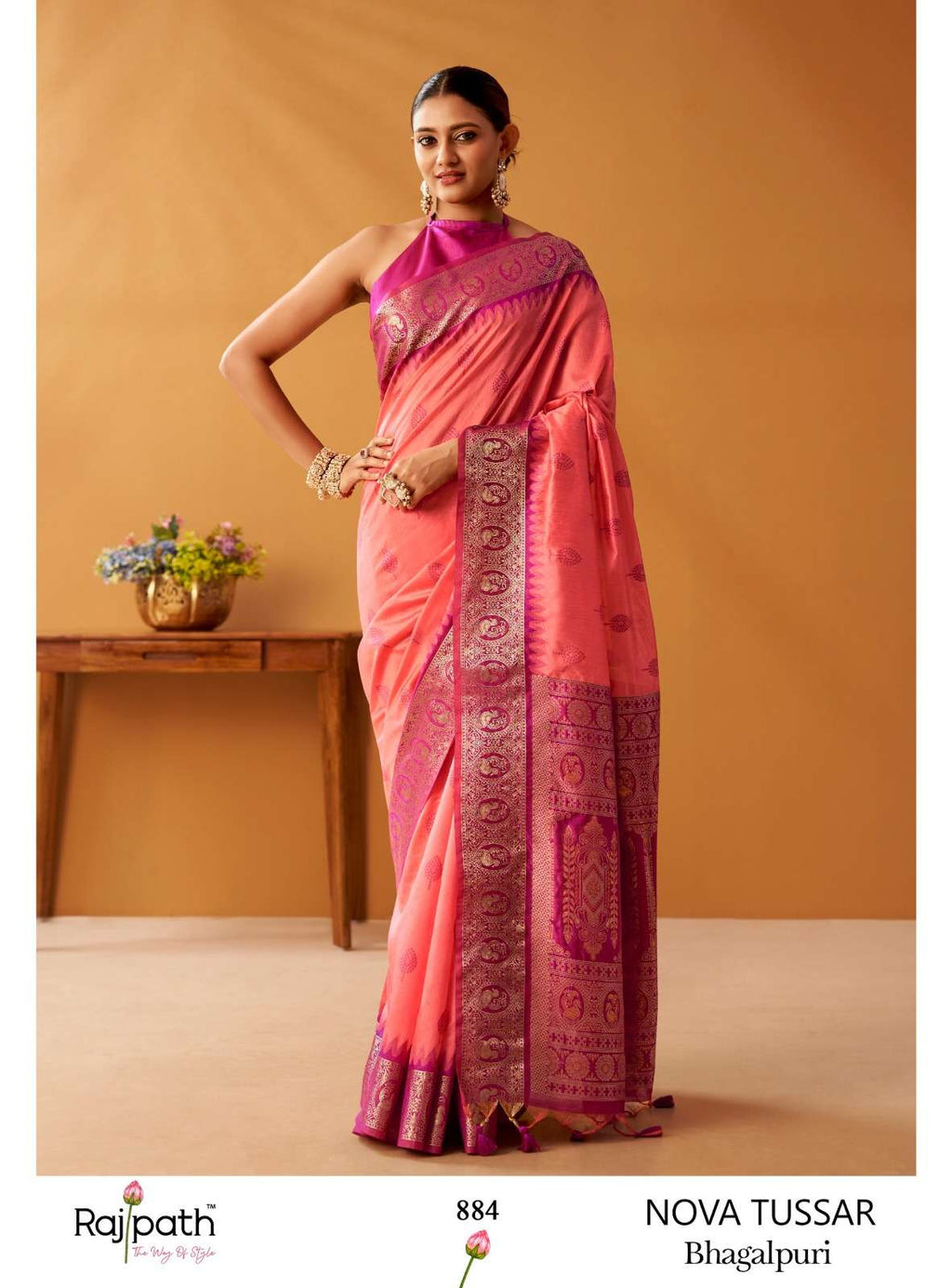 Rajpath Nova Tussar Cotton Pochampalli Saree