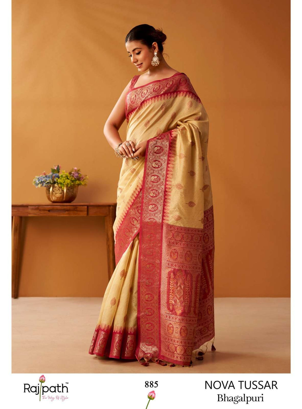 Rajpath Nova Tussar Cotton Pochampalli Saree