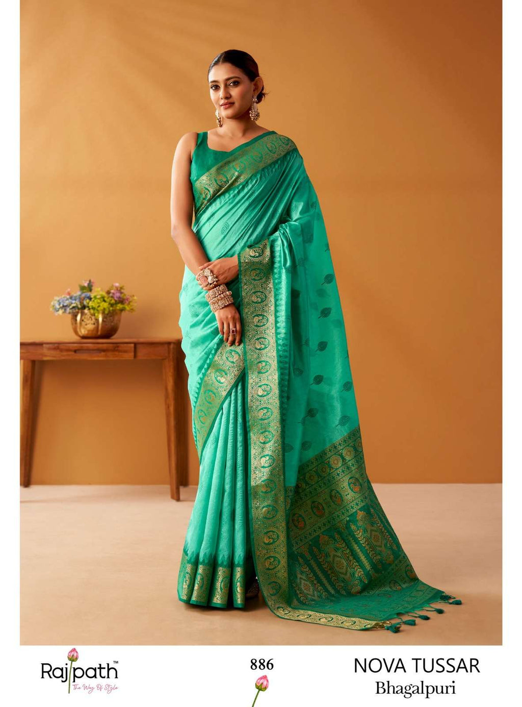 Rajpath Nova Tussar Cotton Pochampalli Saree