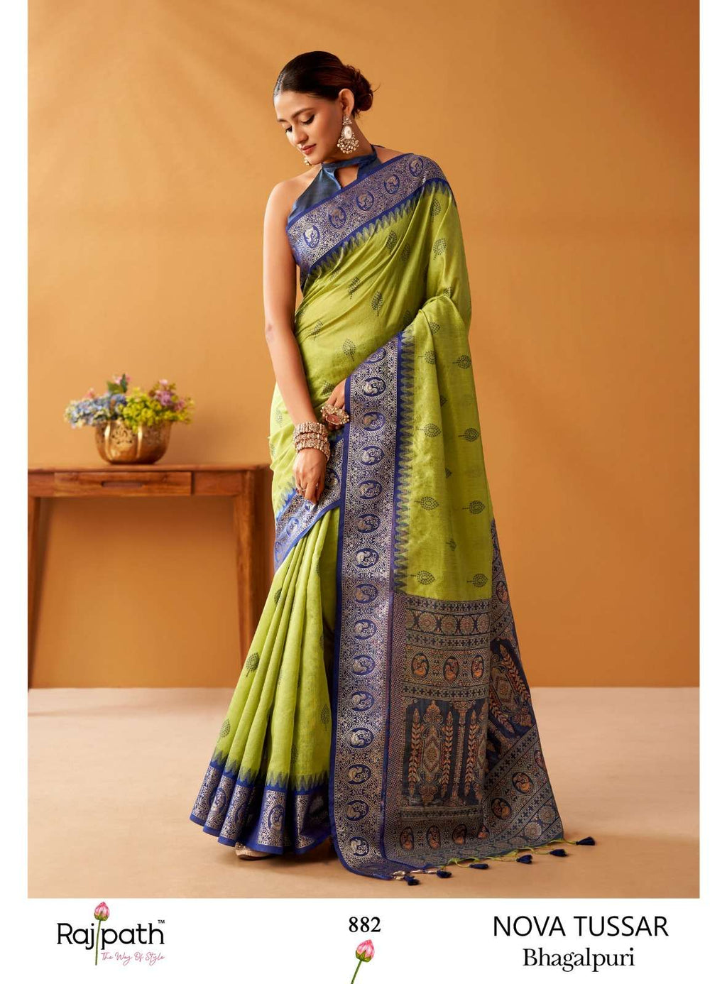 Rajpath Nova Tussar Cotton Pochampalli Saree