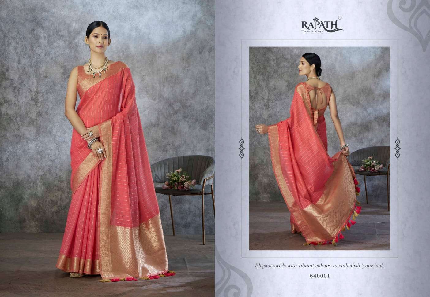 RAJPATH RONAK SILK Pure Tissue Silk Saree