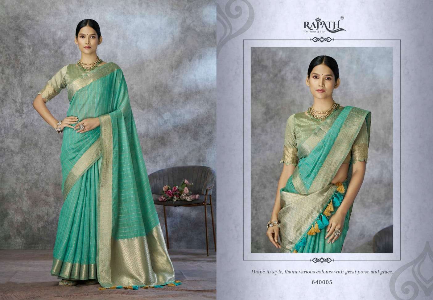 RAJPATH RONAK SILK Pure Tissue Silk Saree
