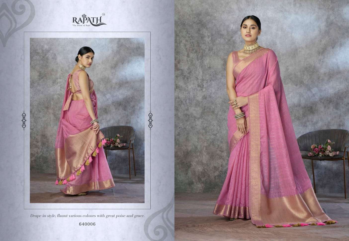 RAJPATH RONAK SILK Pure Tissue Silk Saree