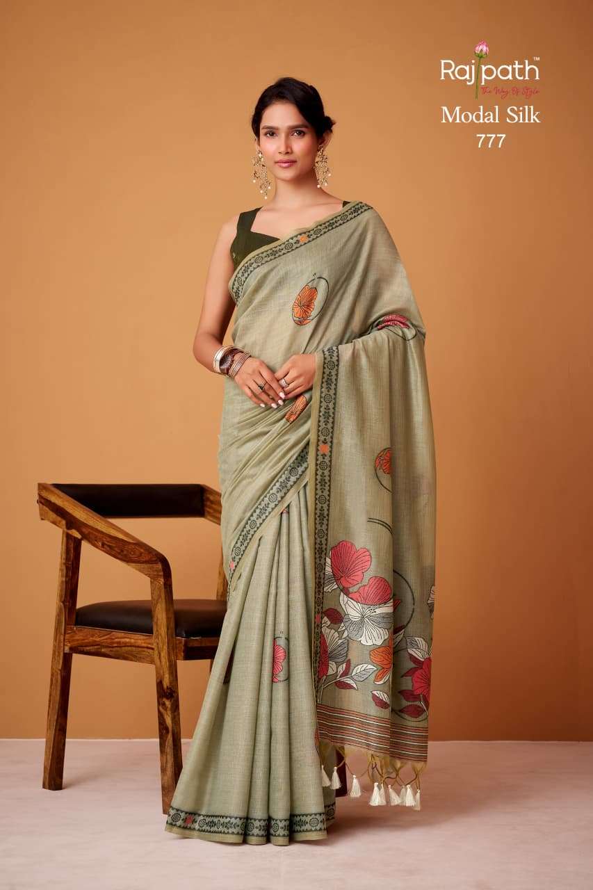 RAJPATH SILVER PEARLS Cotton Saree with Running Work Blouse Surat