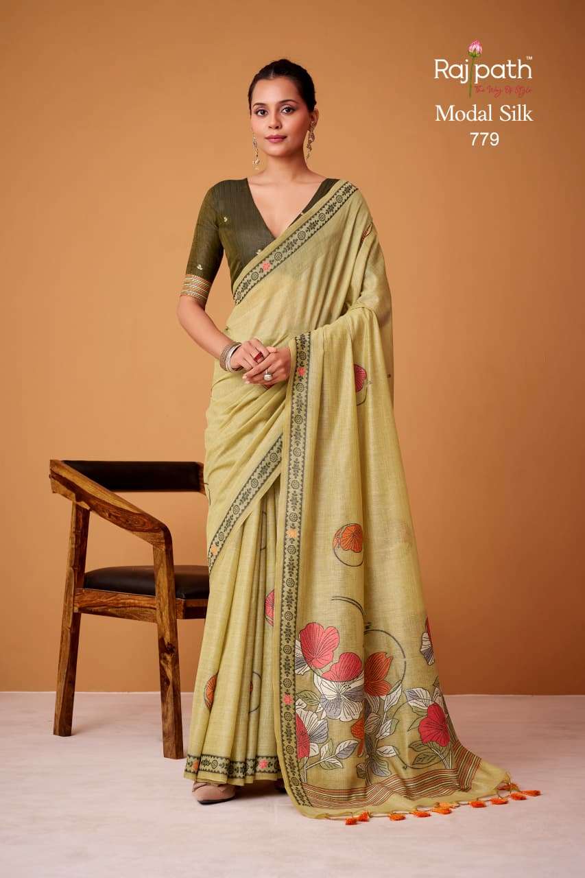 RAJPATH SILVER PEARLS Cotton Saree with Running Work Blouse Surat
