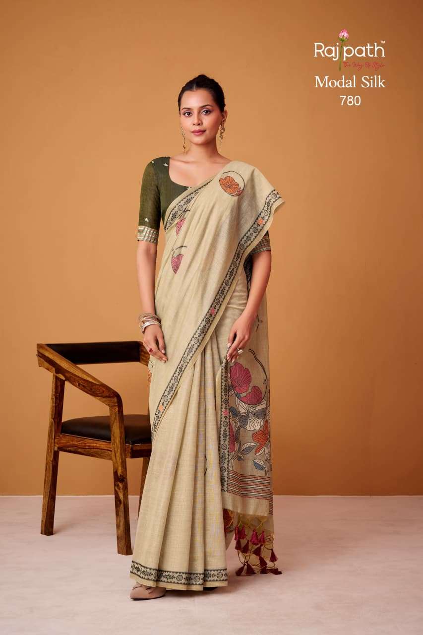 RAJPATH SILVER PEARLS Cotton Saree with Running Work Blouse Surat