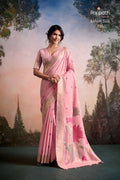 Rajpath Soloni Flower Silk Linen Silk Saree Surat India