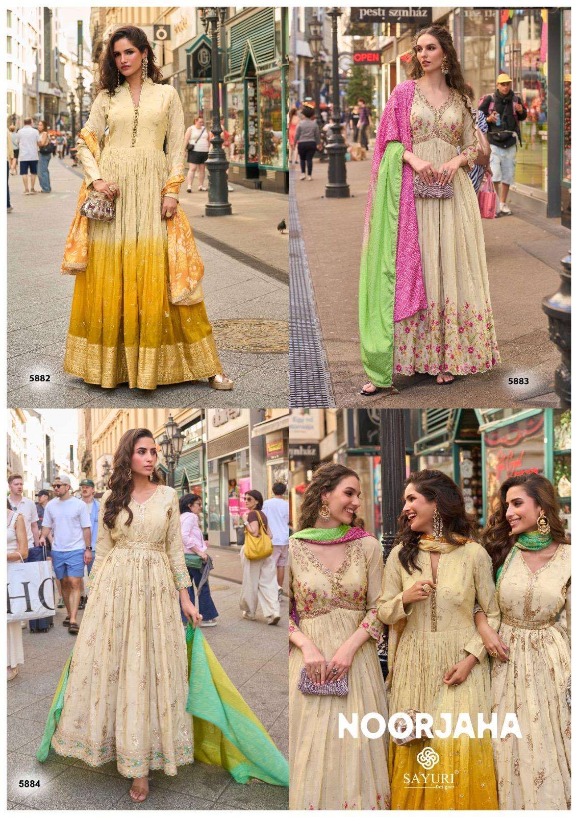 Sayuri Noorjaha 5882 To 5884 Series Salwar Suit Set Collection