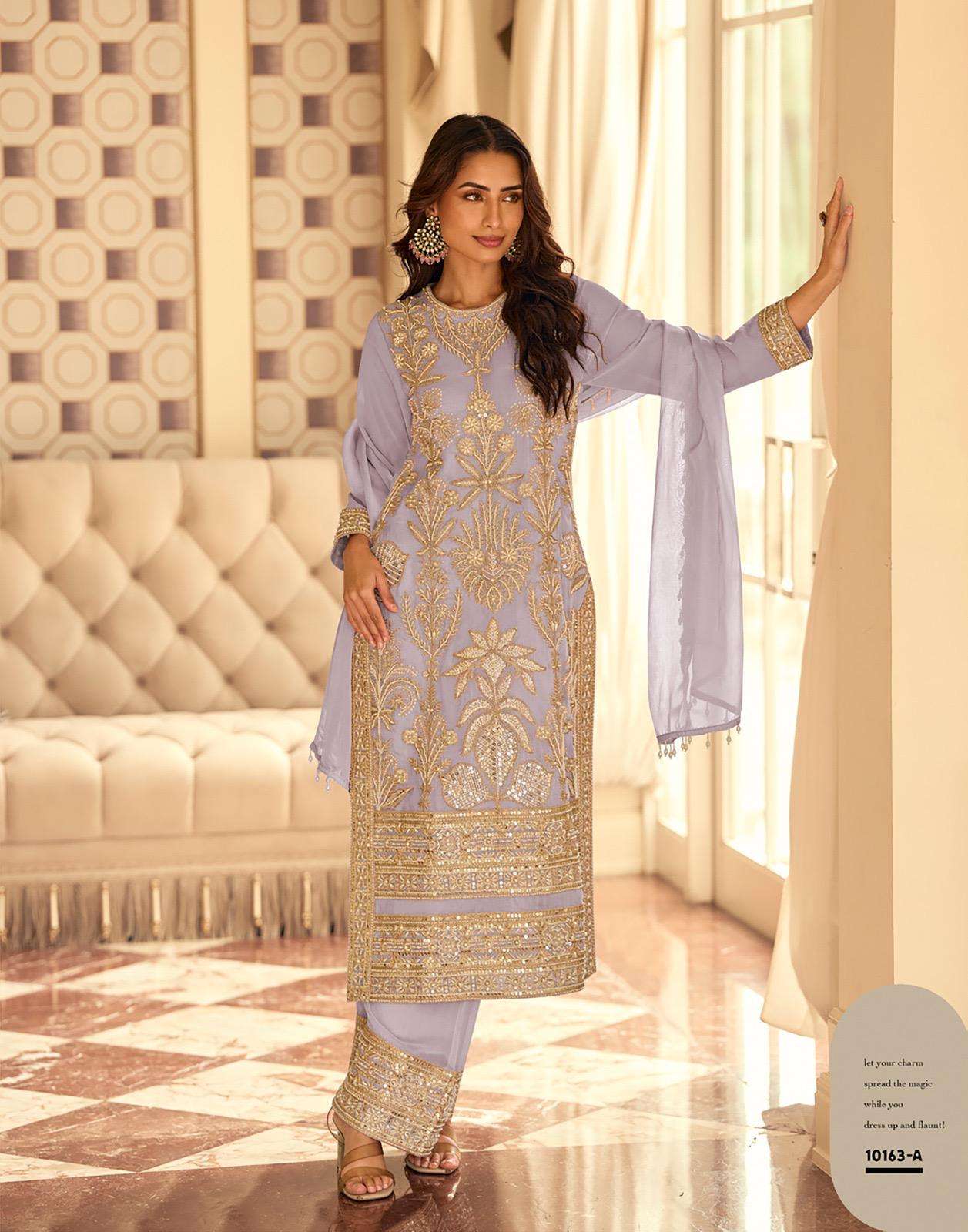 Sayuri Rishta Gold Georgette Dress Material